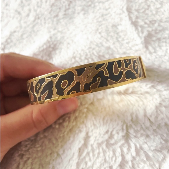 Coach Animal Print Gold Mutli-Brown Bangle - Picture 6 of 7